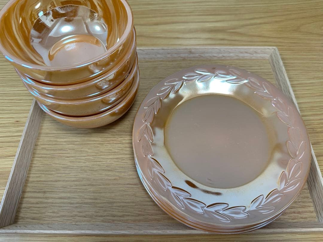 Fireking ファイヤーキング vintage オレンジ 皿 8点 set