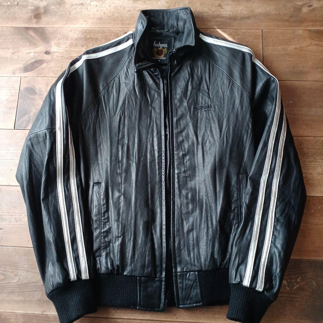 Schott レザー　羊革　トラックジャケット S