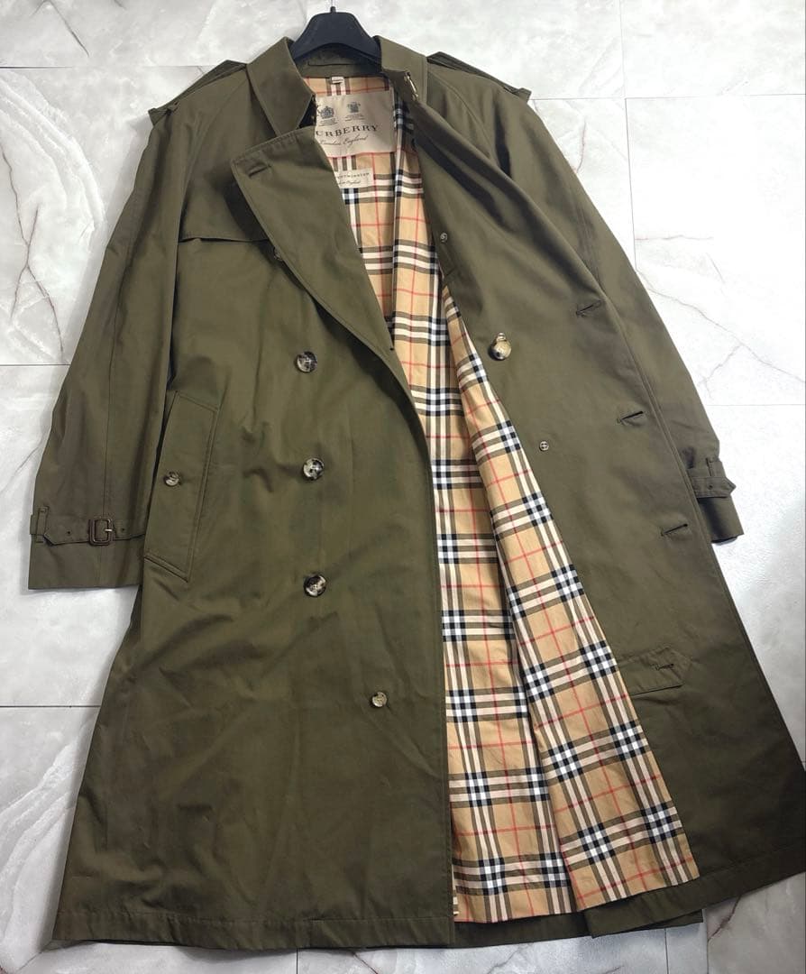 バーバリー ウエストミンスター トレンチコート　メンズ　カーキオリーブ　希少56