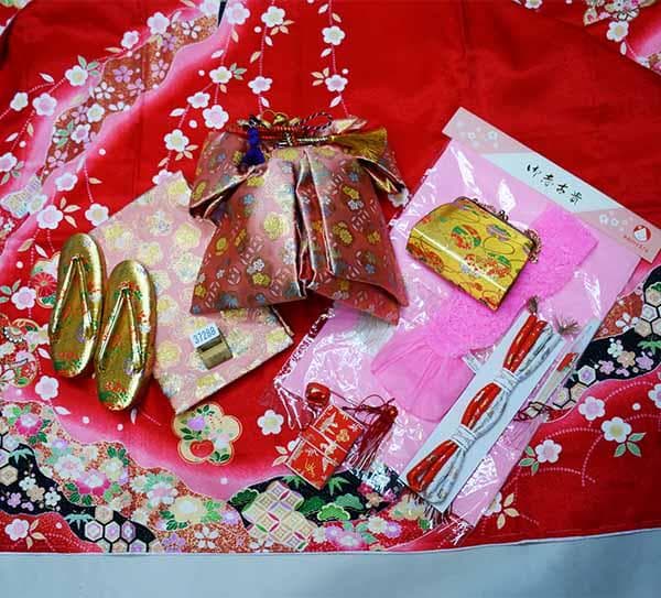 七五三 七歳 女児 正絹 総絞り 着物フルセット 着物は花ひめ NO37288