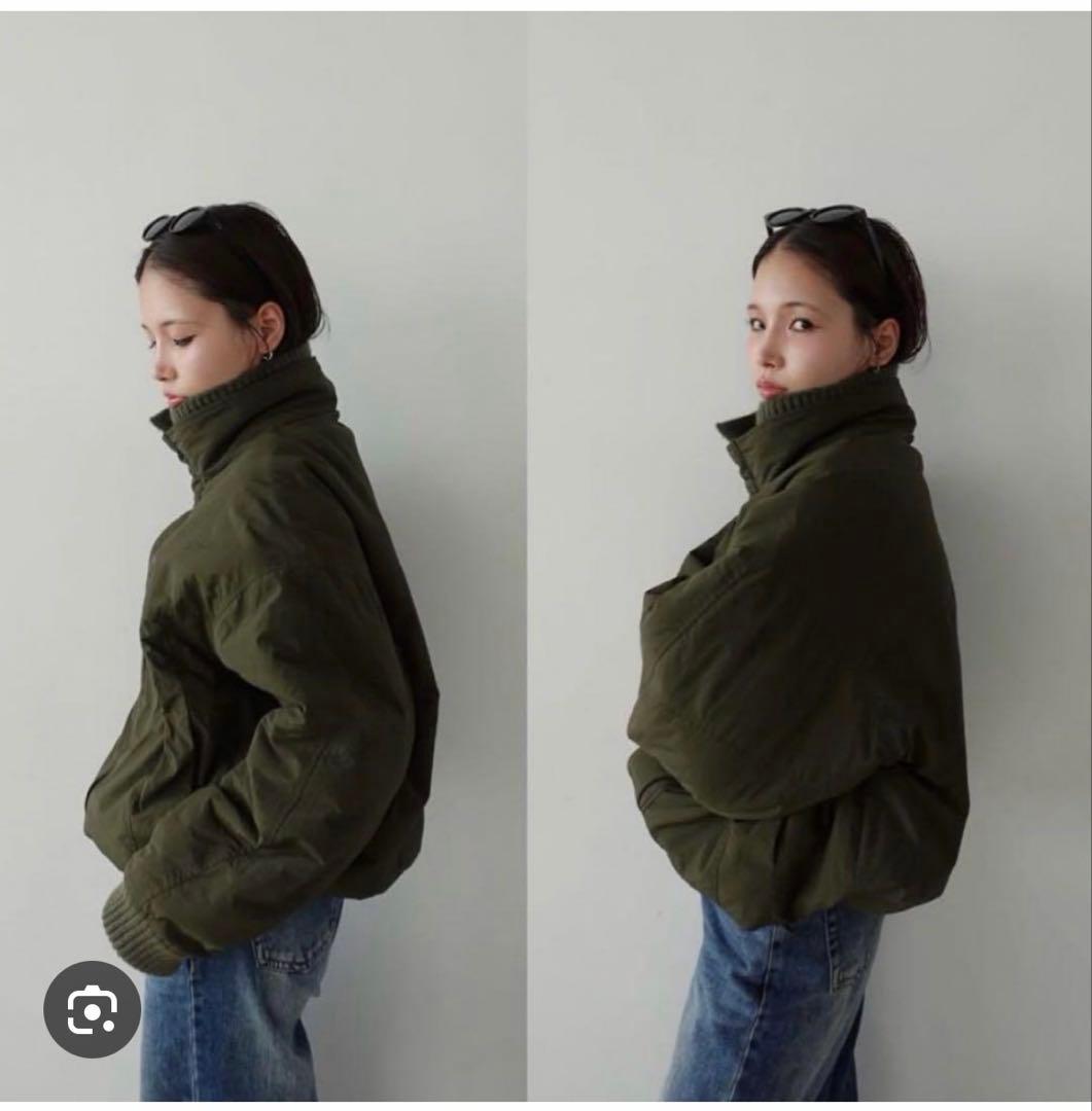 mizota yayoi x callautia リブニットカラー中綿ジャケット