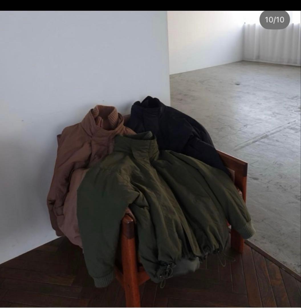 mizota yayoi x callautia リブニットカラー中綿ジャケット