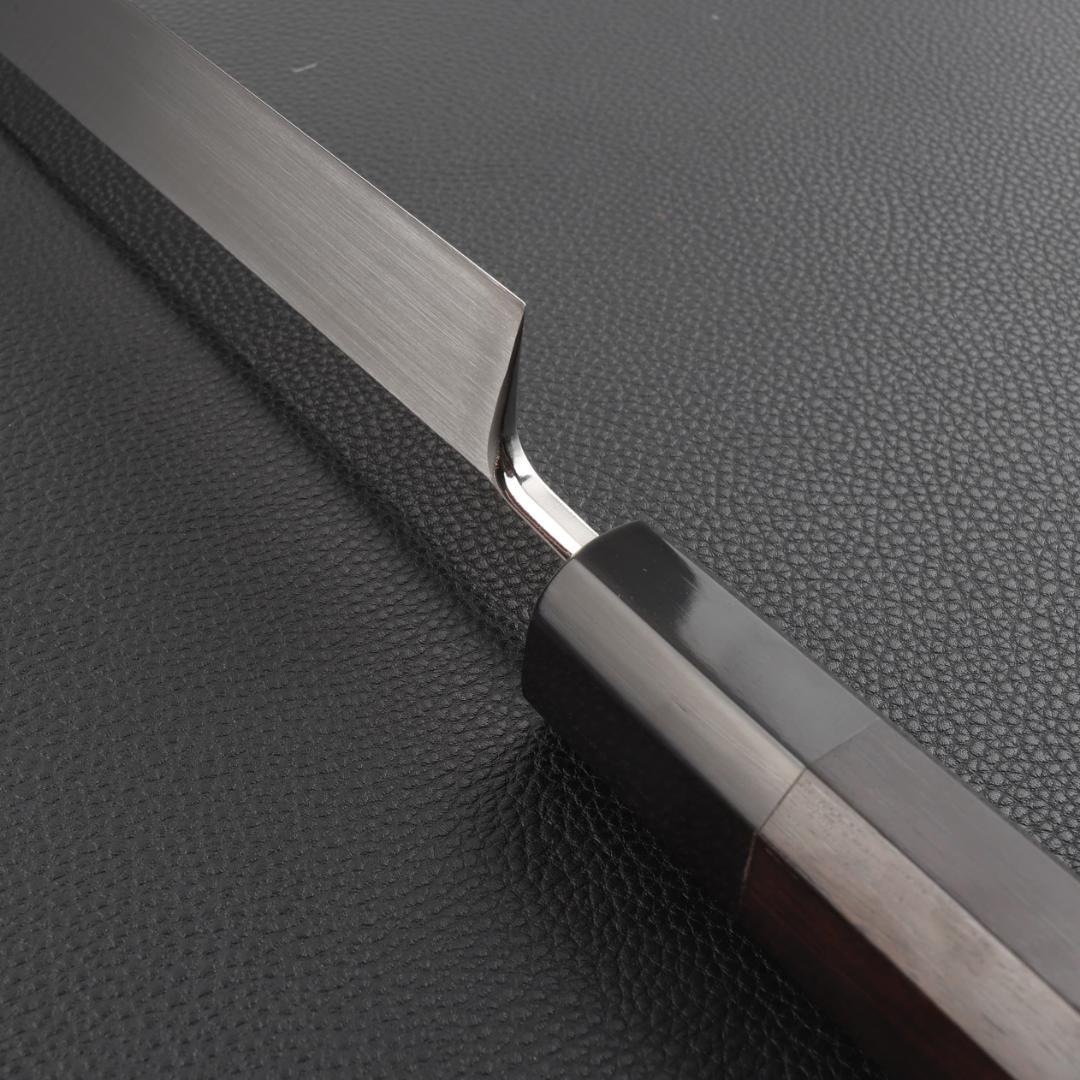 10853柳刃包丁 尺三鏡面仕上げ 刺身包丁 刃は究極の切れ味 黒檀黒水牛八角柄