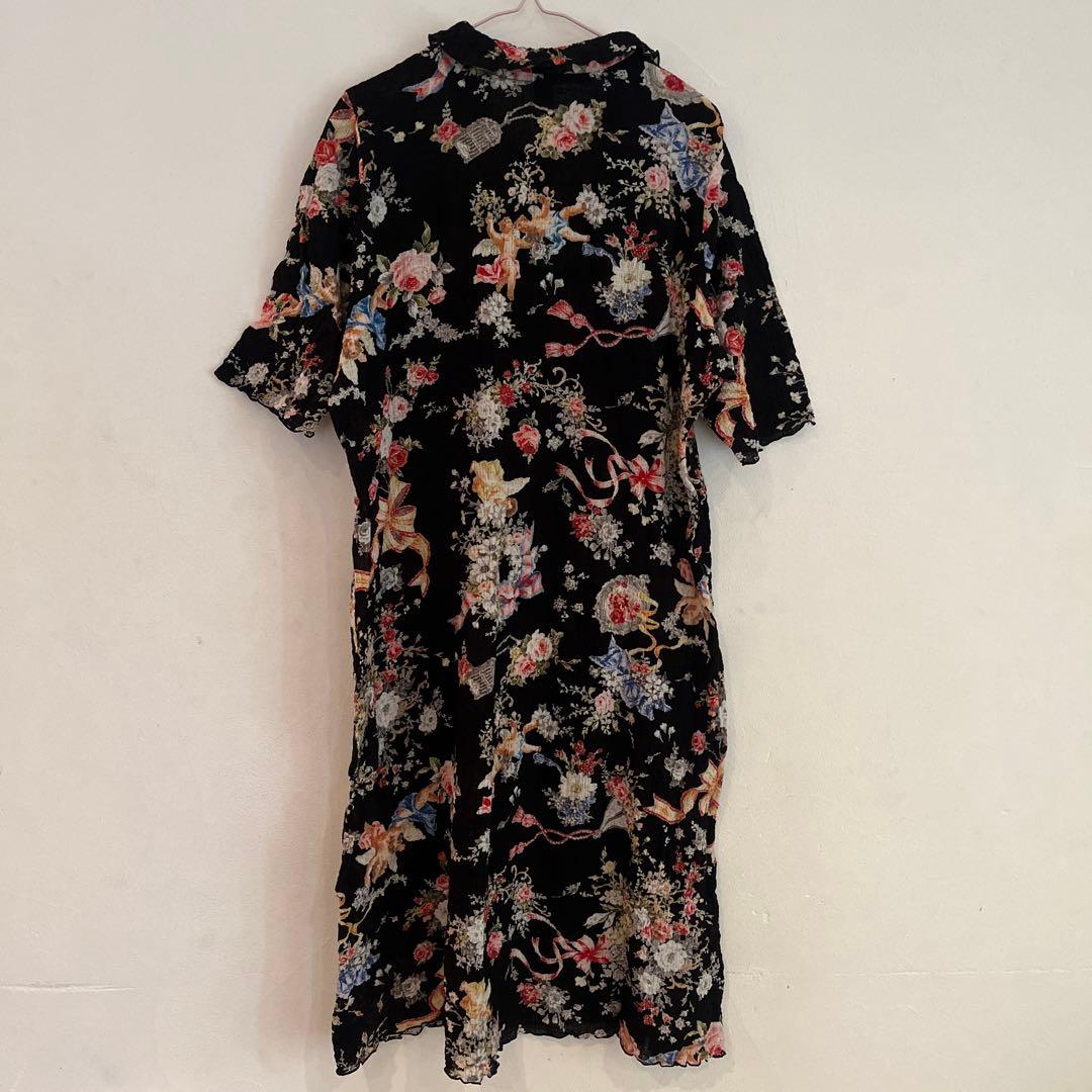 TUNIC 鴨居羊子 花柄 綿 日本製 チュニック