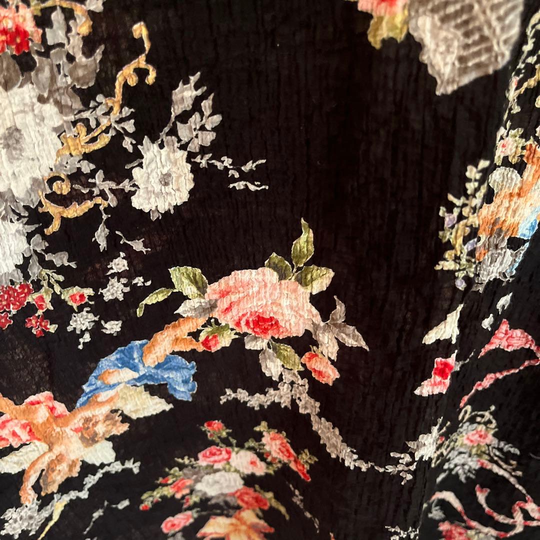 TUNIC 鴨居羊子 花柄 綿 日本製 チュニック