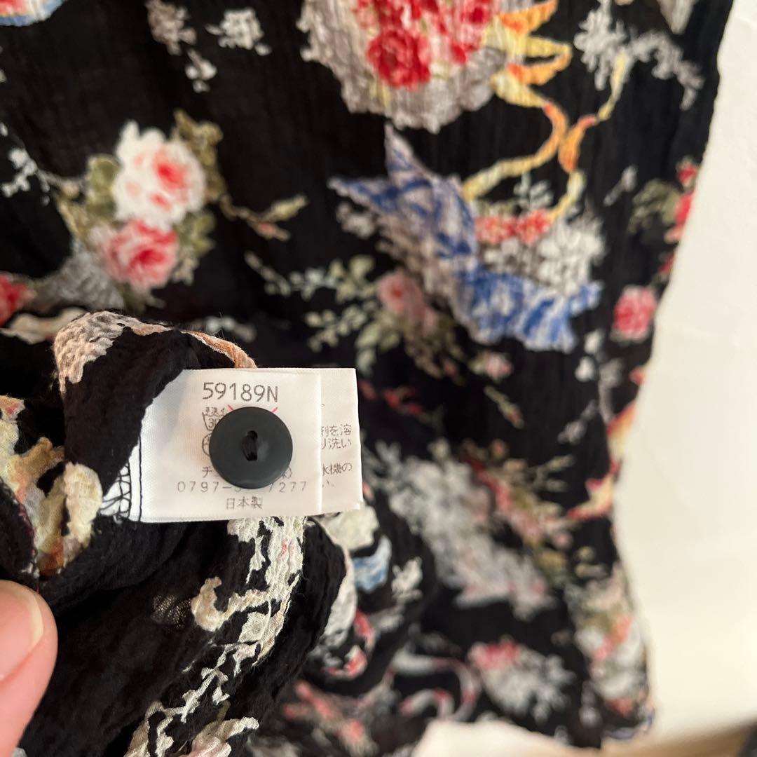 TUNIC 鴨居羊子 花柄 綿 日本製 チュニック