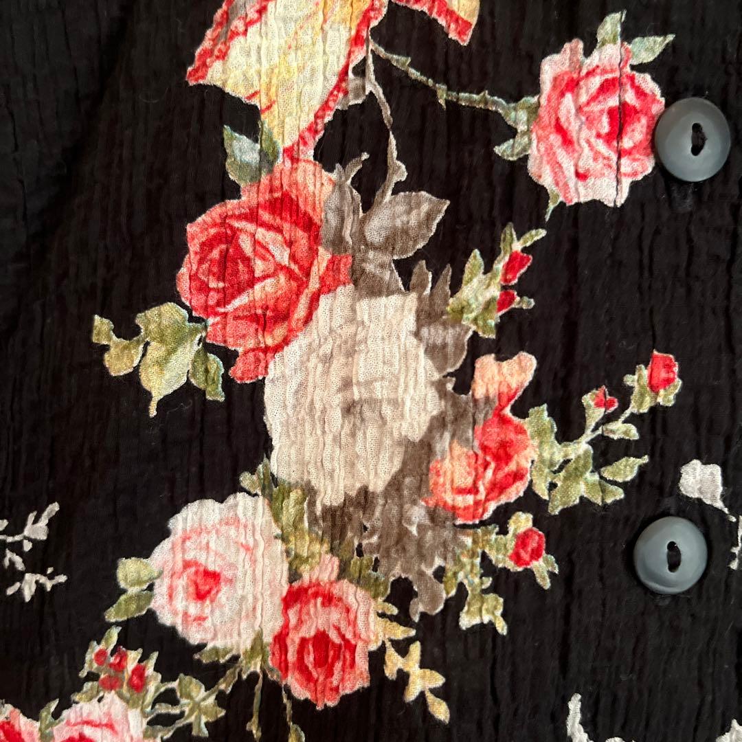 TUNIC 鴨居羊子 花柄 綿 日本製 チュニック