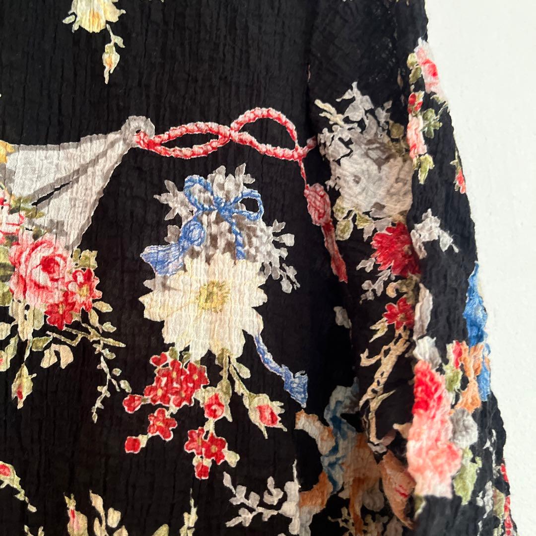 TUNIC 鴨居羊子 花柄 綿 日本製 チュニック