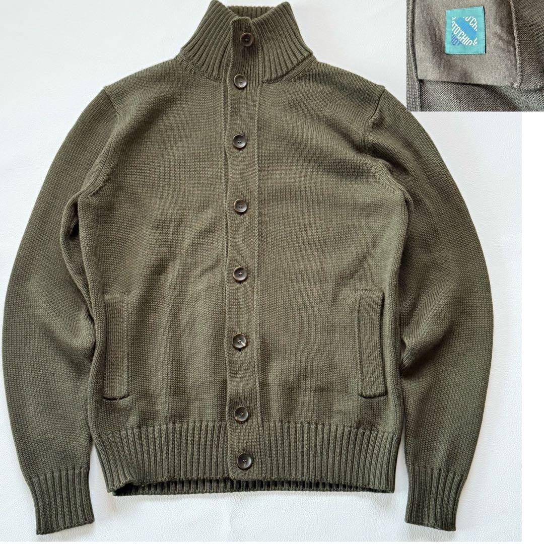 美品 ザノーネ 46 ダークグリーン キョート カーディガン ニット