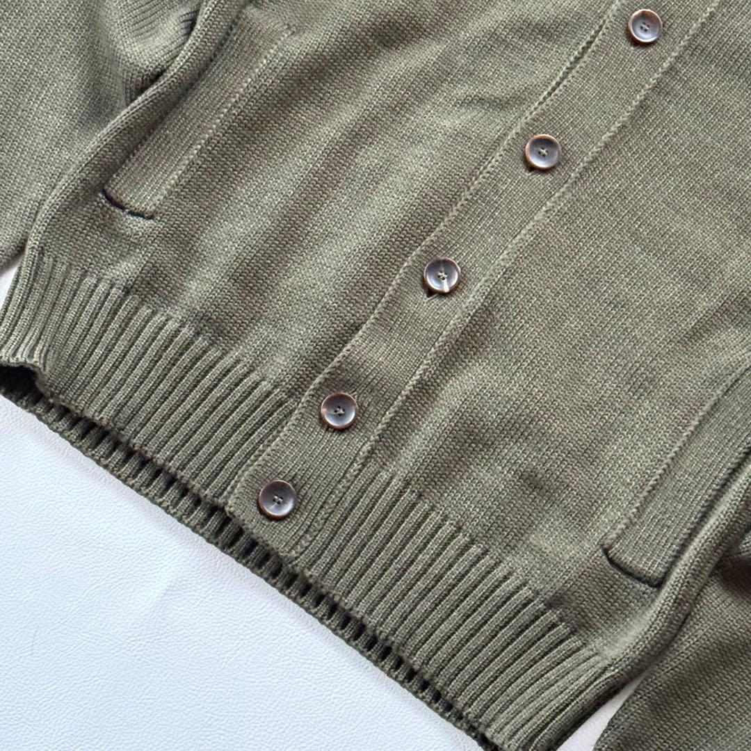 美品 ザノーネ 46 ダークグリーン キョート カーディガン ニット