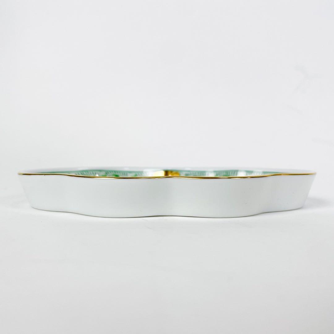 ヘレンド 小皿 小物入 トレー インドの華 グリーン ゴールド 保存箱付