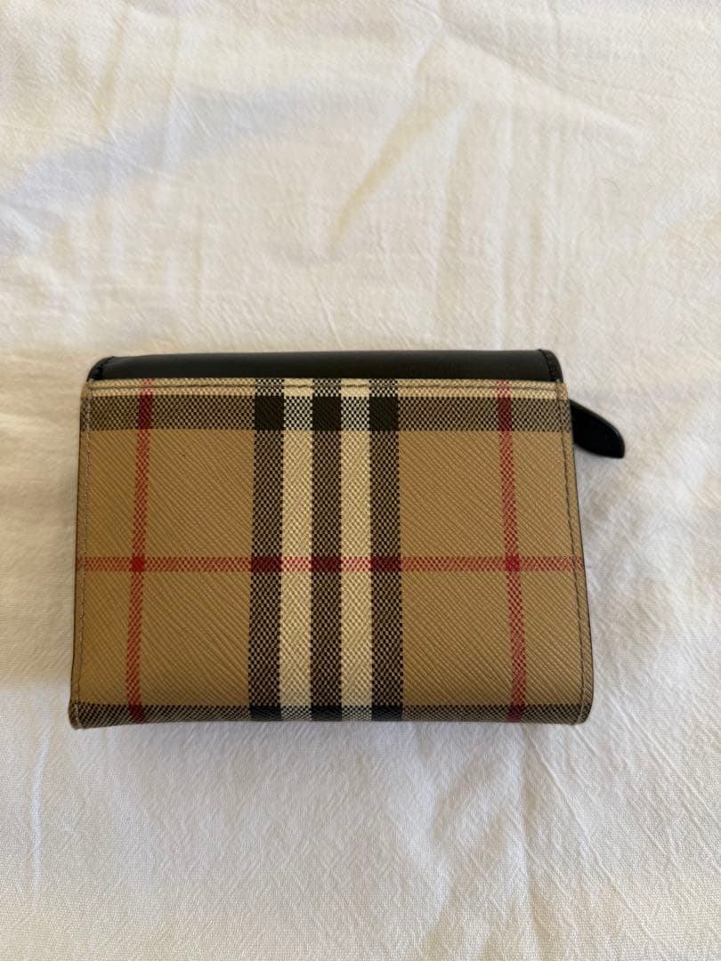 Burberry 三つ折り財布 ブラック/ベージュ