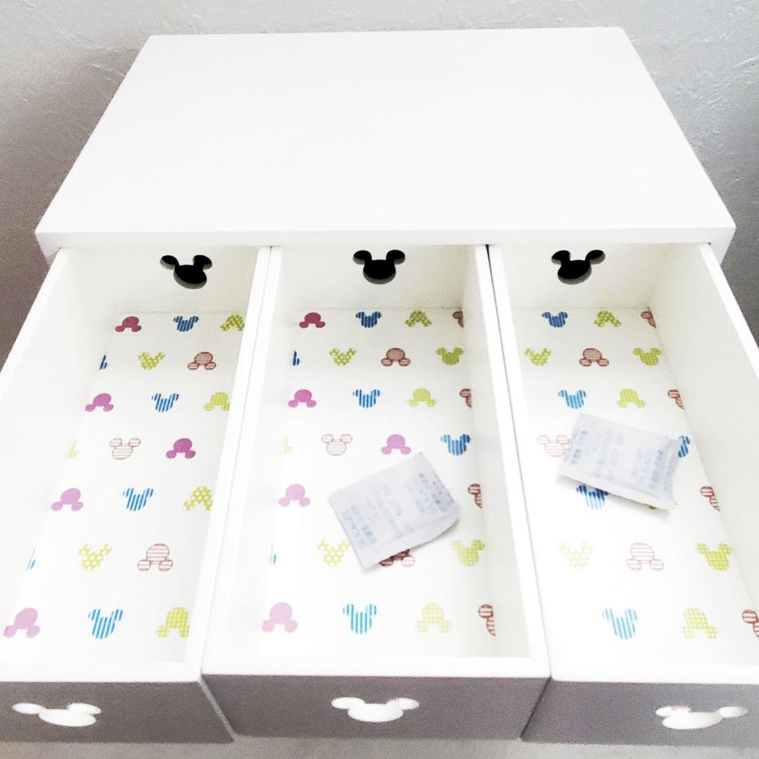 未使用 ディズニー ミッキーマウス デザイン 収納 ボックス 棚 ホワイト