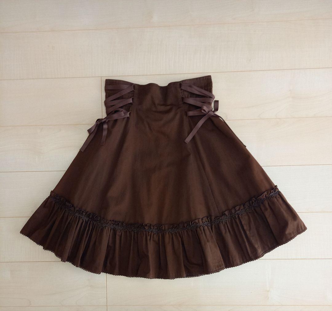 難有り　サイド編み上げローズレーススカート　Ｌサイズ