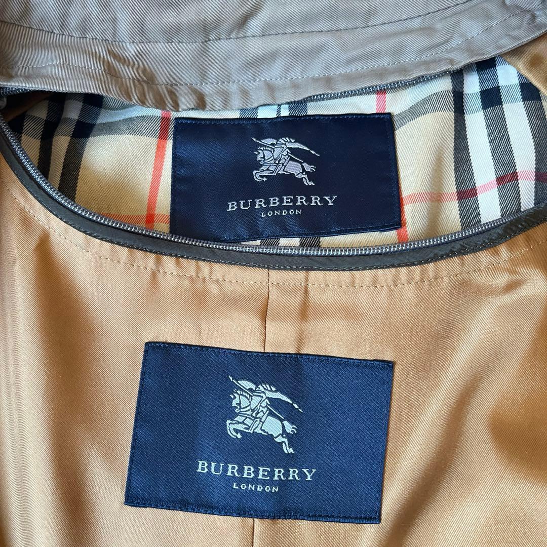 大きいサイズ　美品　バーバリー　ステンカラーコート　カーキ　ライナー付　チェック