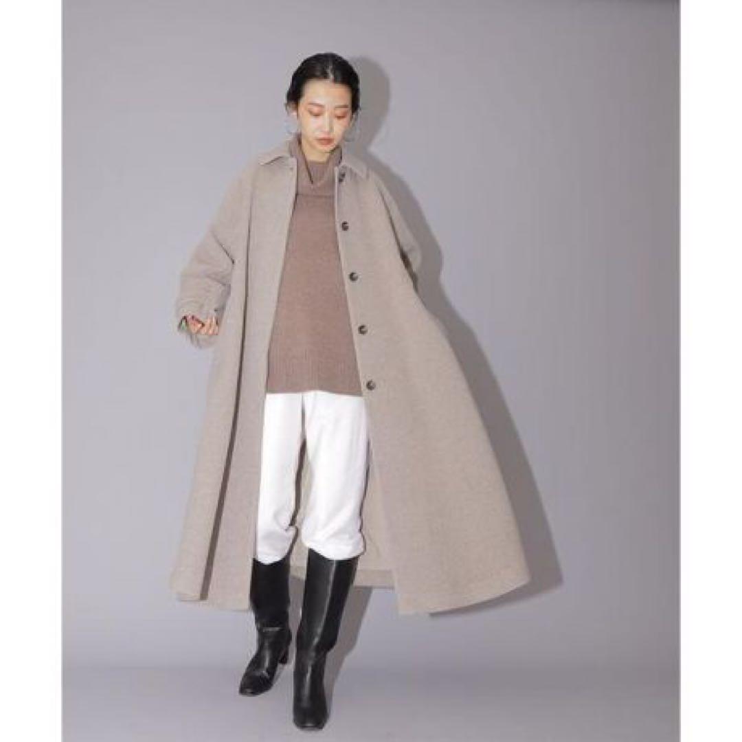 ☆美品☆ナチュラルビューティーベーシック　ボリュームAラインコート　ベージュ