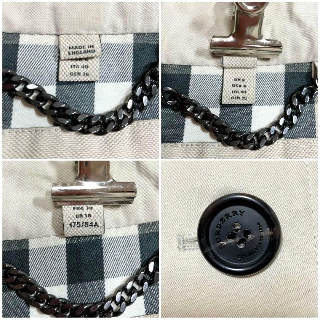 バーバリー　現行　トレンチコート　ロング　裏ノバチェック　ベルト　￼刻印ボタン