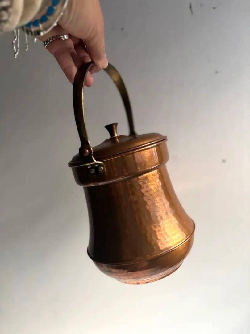 811 ヴィンテージ 純銅製ケトル やかん ポット 民芸 工芸 美品