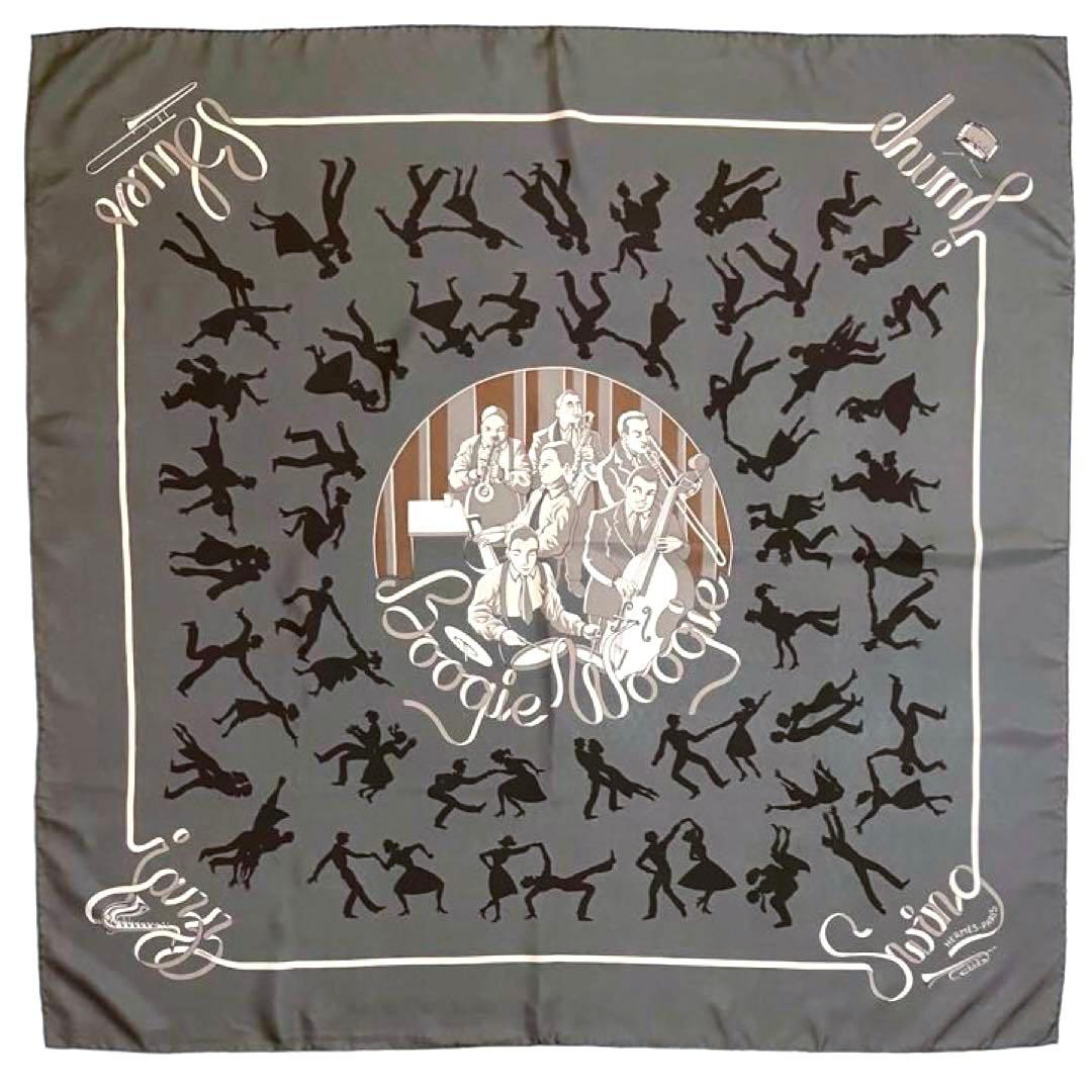 希少 極美品 エルメス シルクスカーフ カレ90 ブギウギ jazz ジャズ