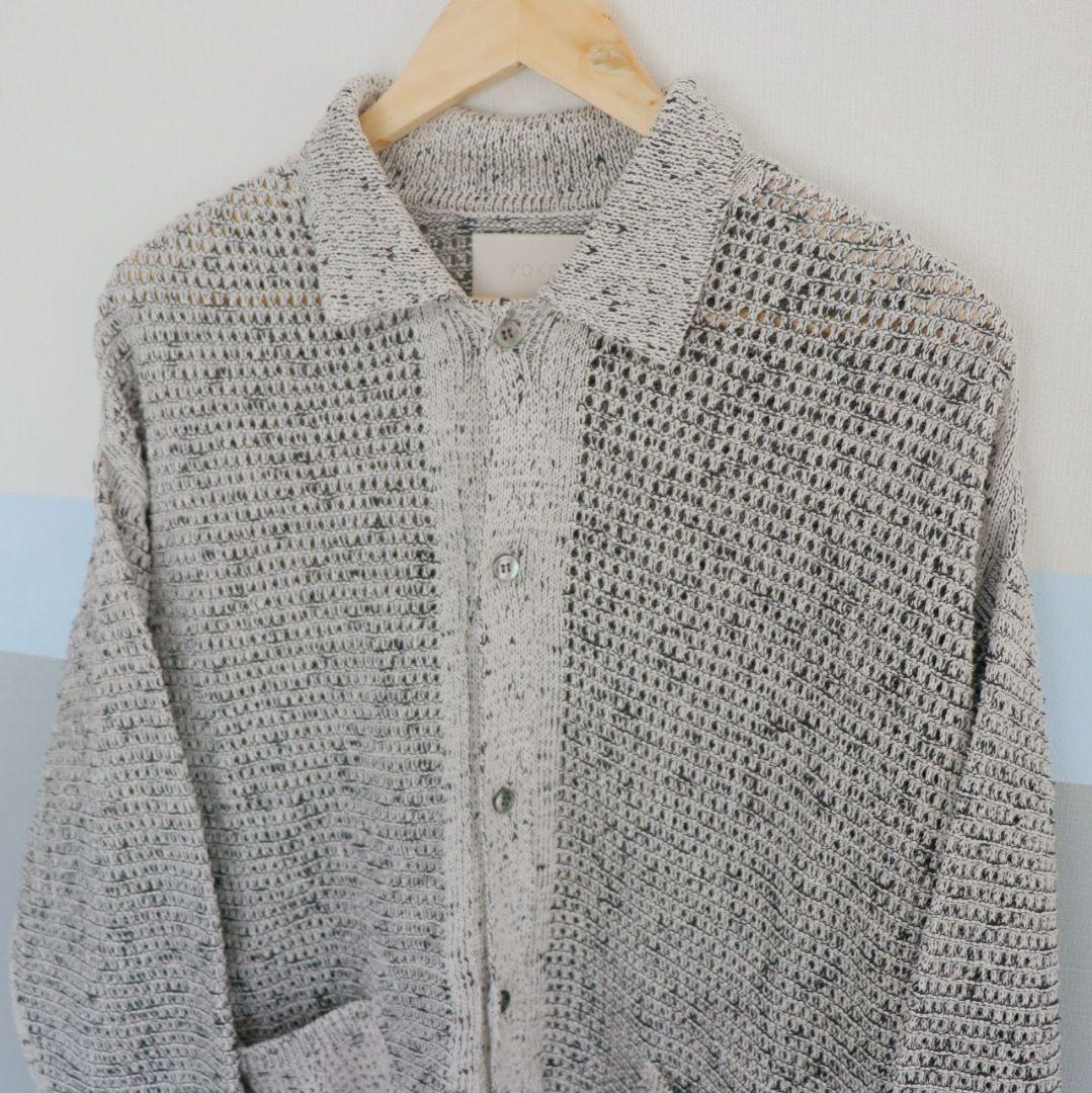 トップス YOKE 24SS MESH KNITTED BUTTONED CARDIGAN
