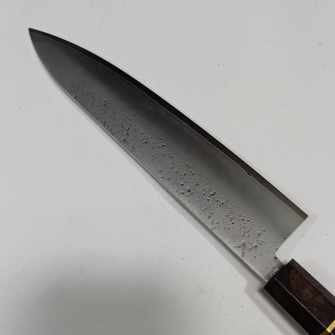 銀三 本鍛造 なしじ 和牛刀 包丁 21cm 牛刀 黒檀八角柄