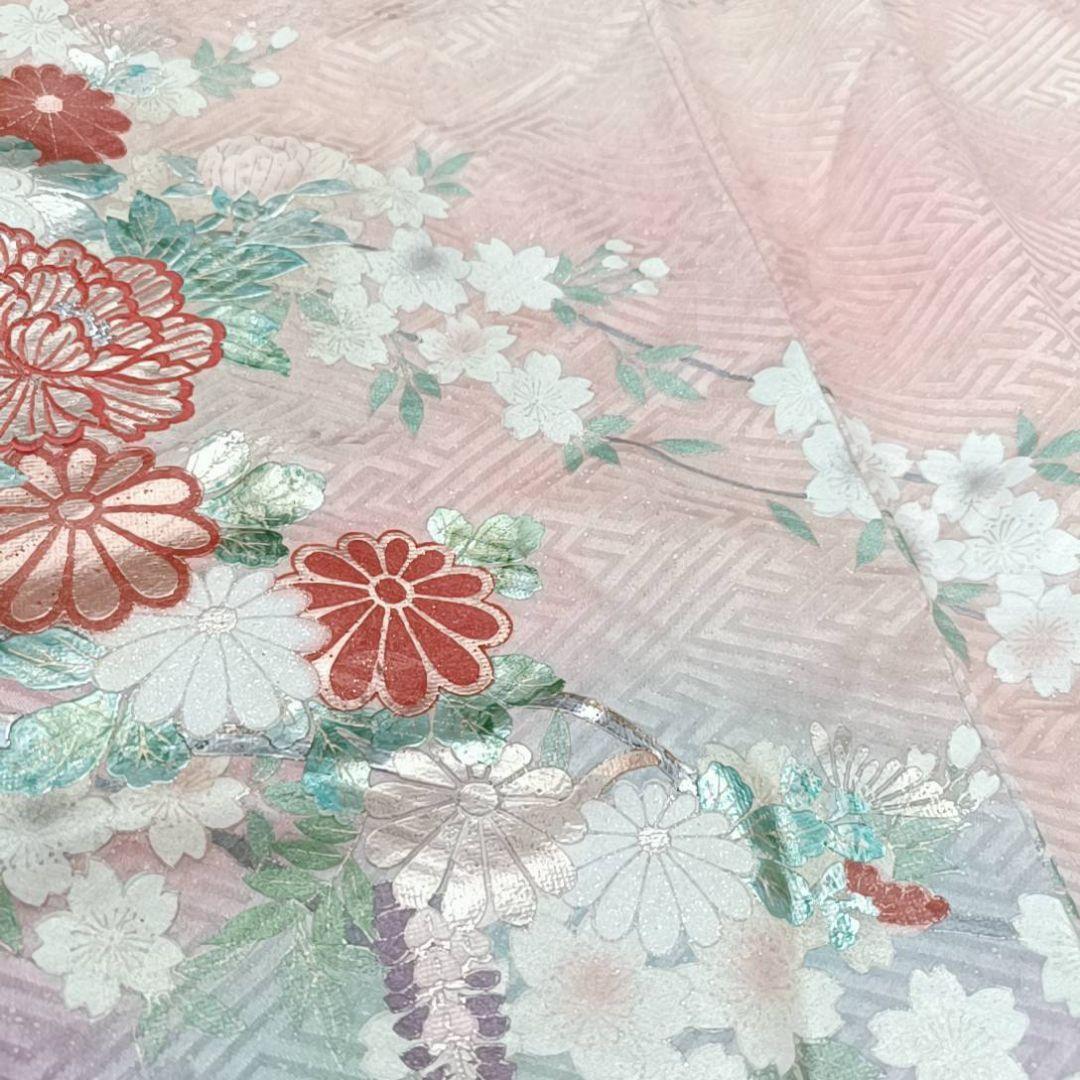 LULU91 着物 振袖 ピンクオレンジ グラデーション 花 やまと謹製
