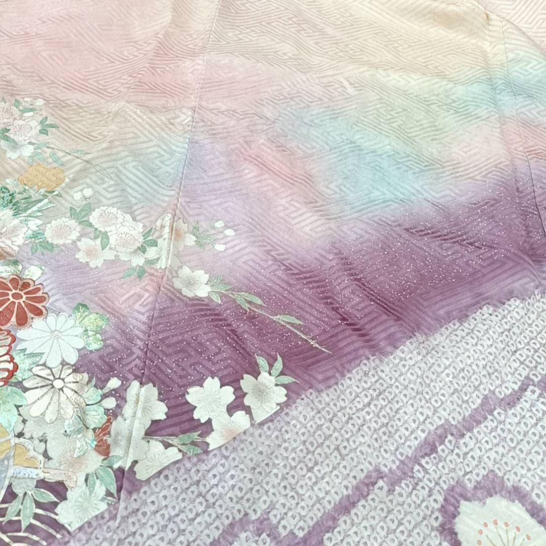 LULU91 着物 振袖 ピンクオレンジ グラデーション 花 やまと謹製