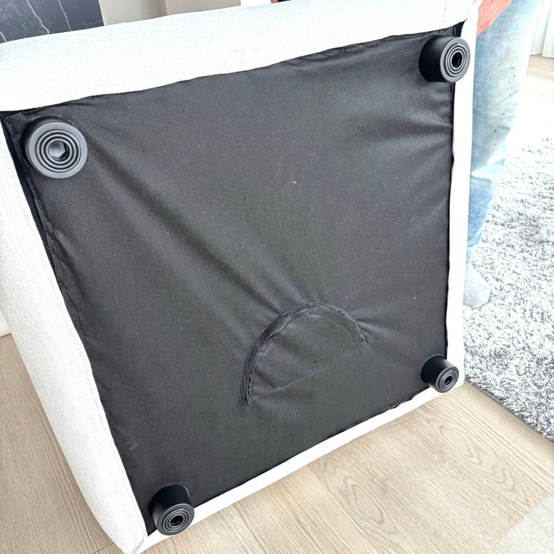 超美品コーナーソファセット ラグ ガラステーブル オットマン付き 5点フルセット