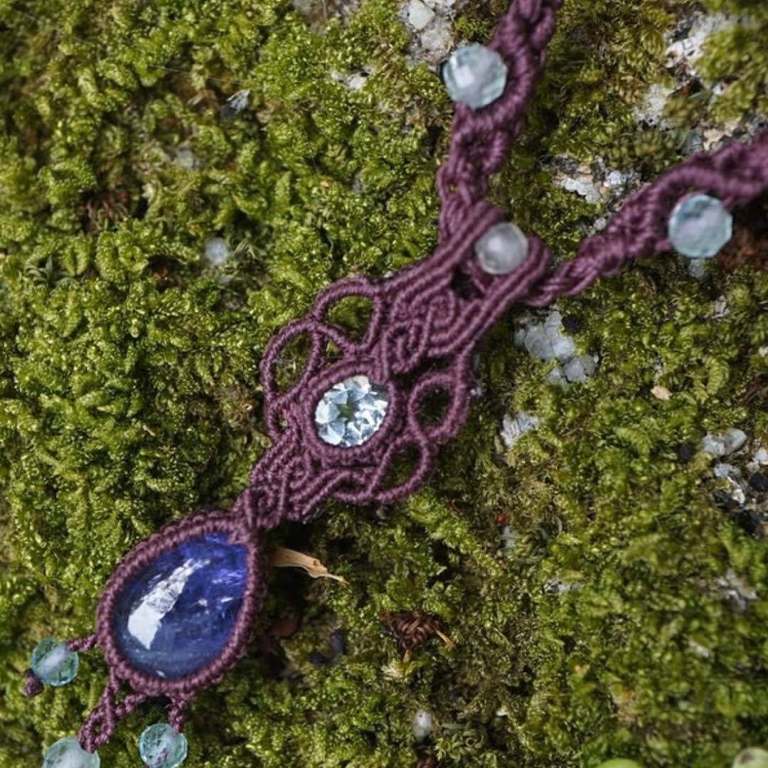 nijinouta マクラメ編み ネックレス タンザナイト