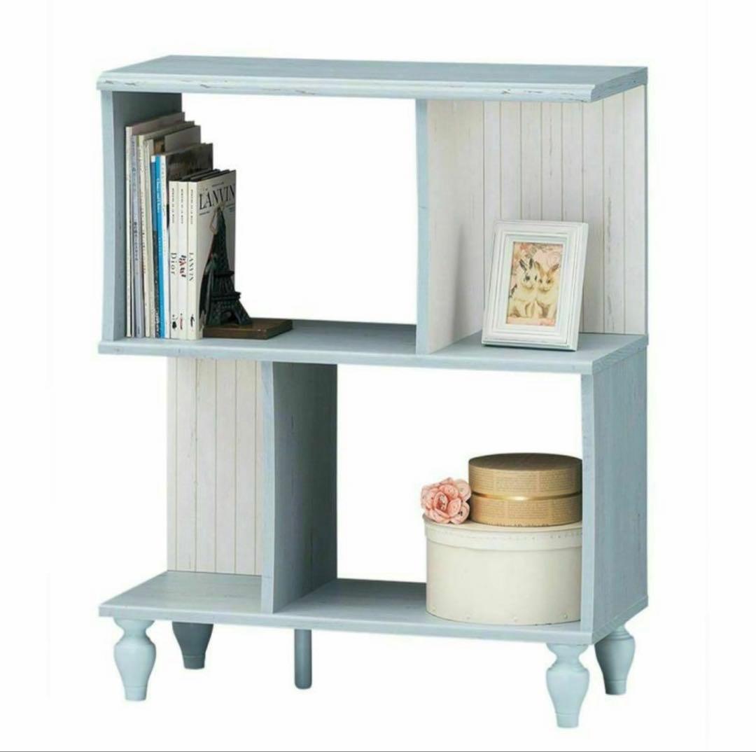 白井産業 フレンチシャビーシェルフ BL&WH