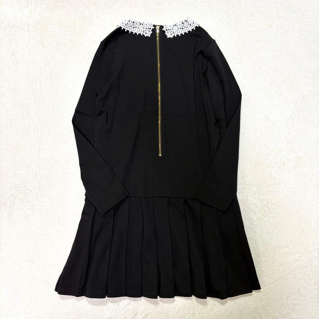 【新品】ケイトスペード レースカラーワンピース プリーツ フォーマル 普段着 黒