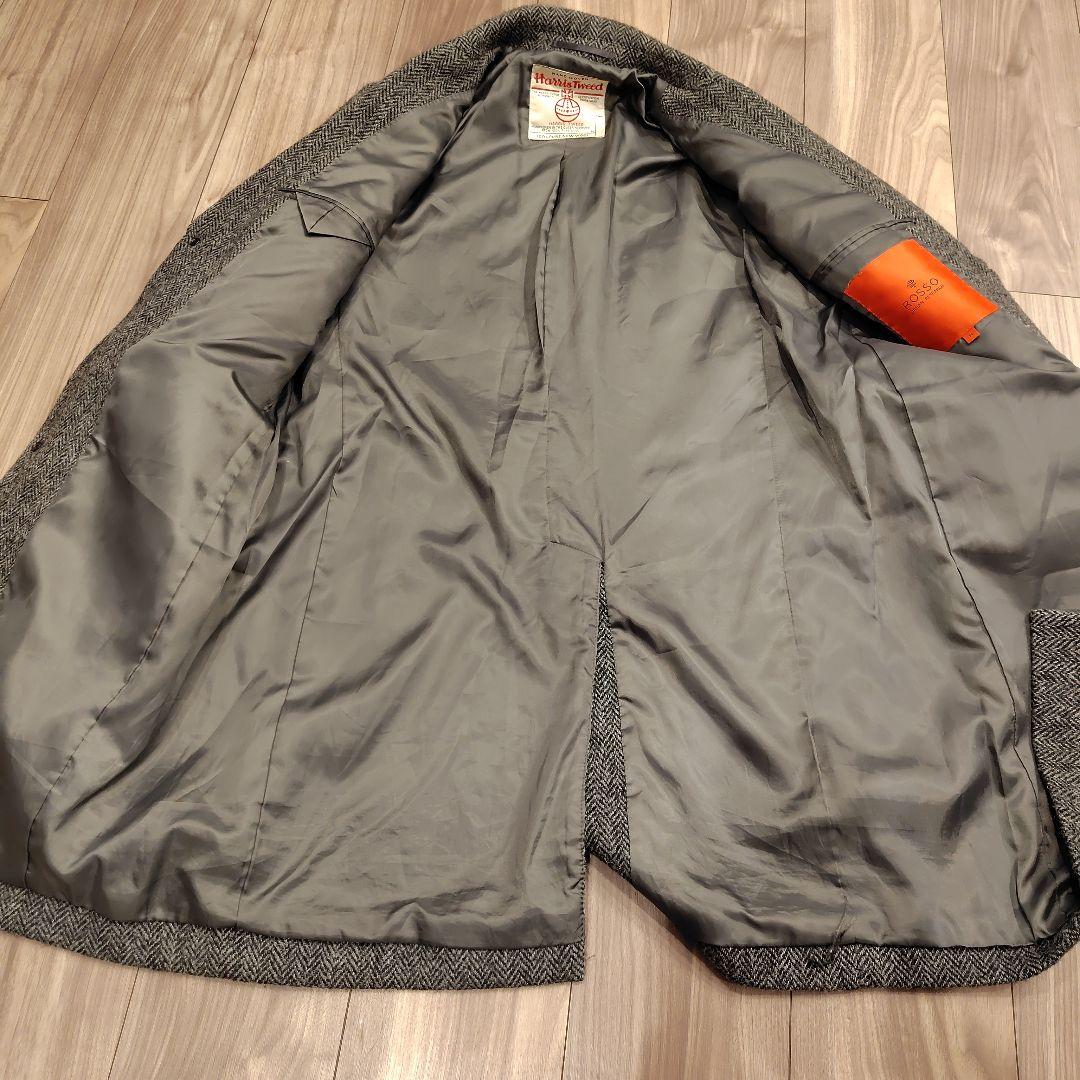 u*f様 ROSSO×HarrisTweed メンズ ヘリンボーンウールコート