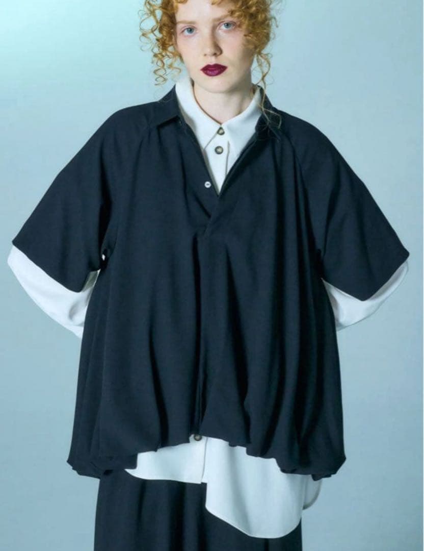 ENFOLD balloon half sleeve blouse シャツ