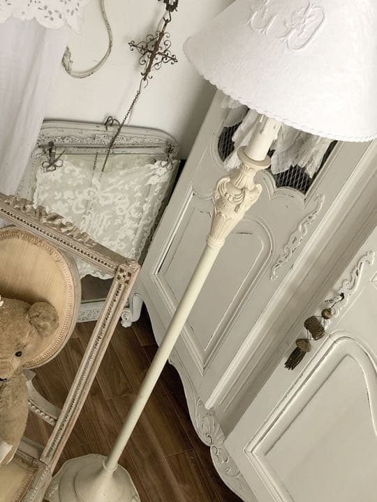 シャビー　フロアライト　モノグラム  シェード　セット　スタンドライト