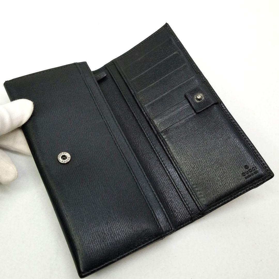 GUCCI グッチ インターロッキング レザー 革 長財布 コンチネンタル 黒