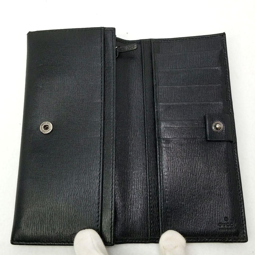 GUCCI グッチ インターロッキング レザー 革 長財布 コンチネンタル 黒