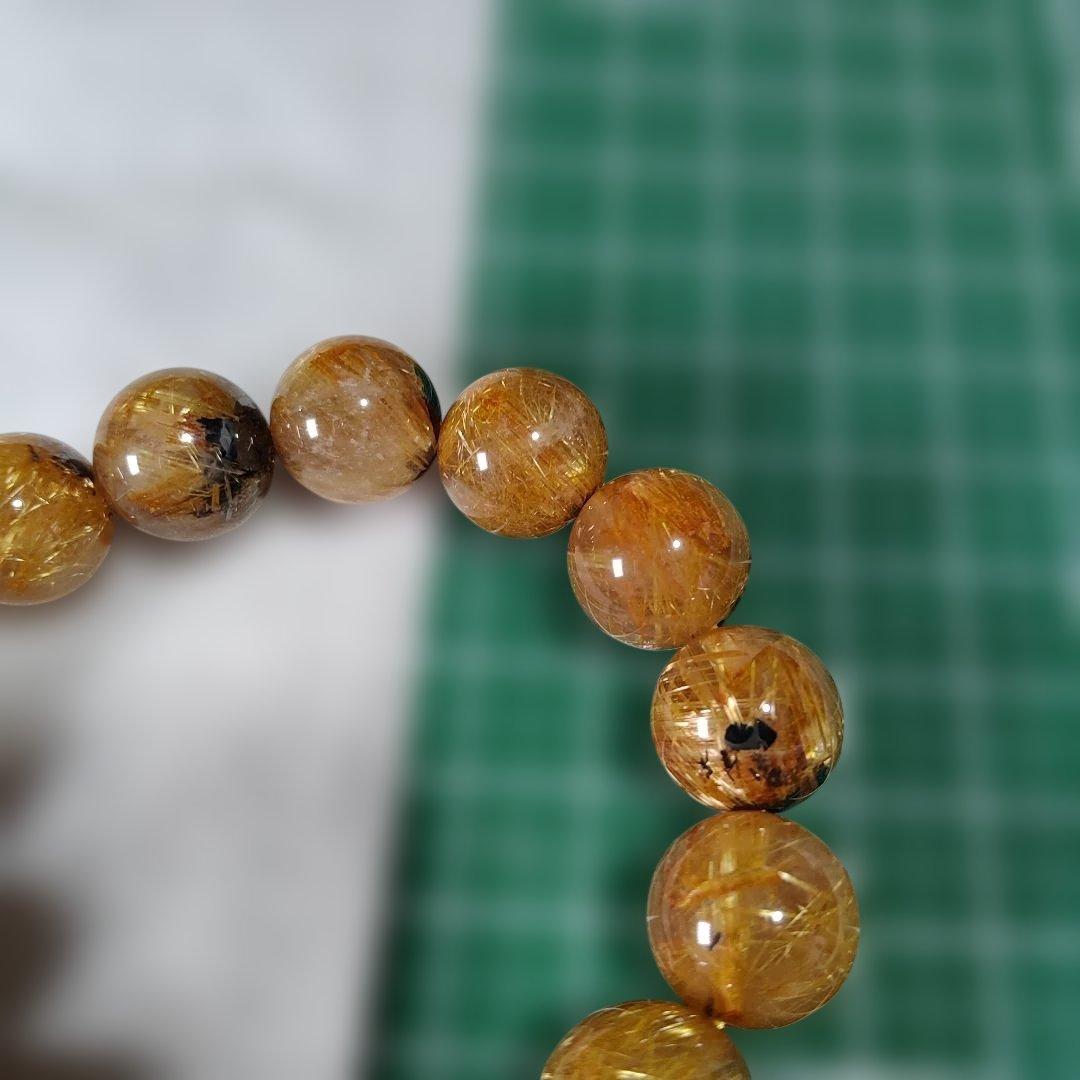 ルチルクォーツ ビーズブレスレット 約12mm