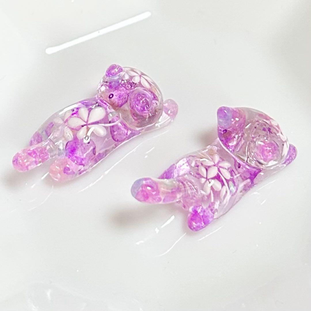 No.2853 ねこちゃん2種　ハンドメイドレジンパーツ