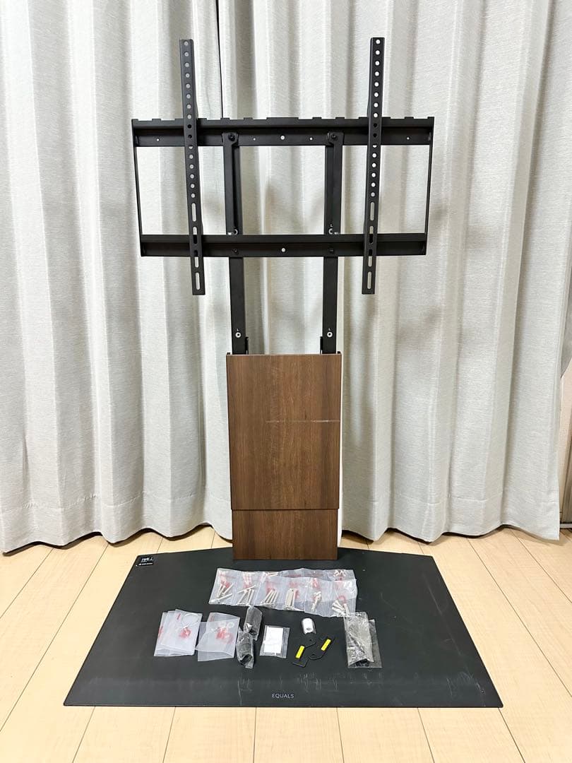 WALL 壁寄せテレビスタンド V3 ロータイプ ブラック ウッド ②