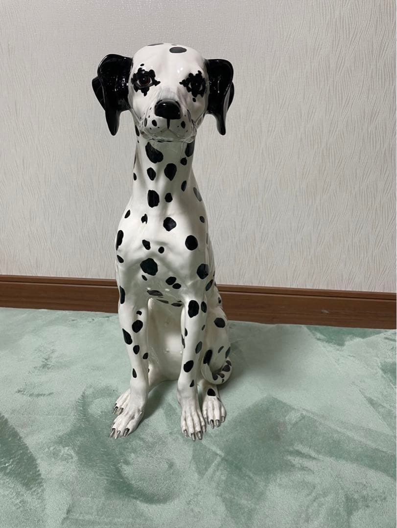 気まぐれお値下げ☆昭和レトロ 加藤工芸 50cmリアル ダルメシアン置物