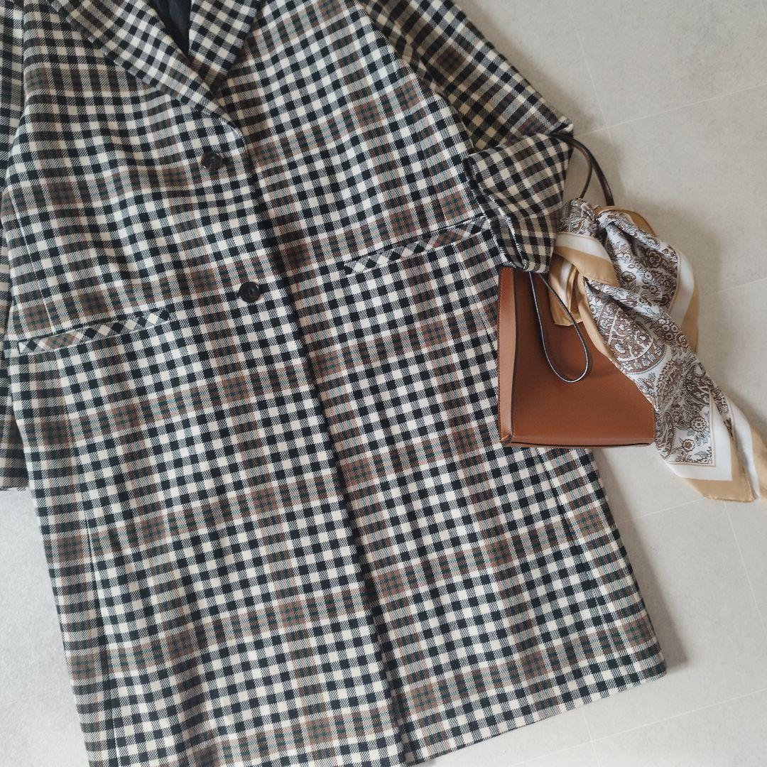 未使用級✨23区 3XL 46 大きいサイズ チェック チェスターコート コラボ