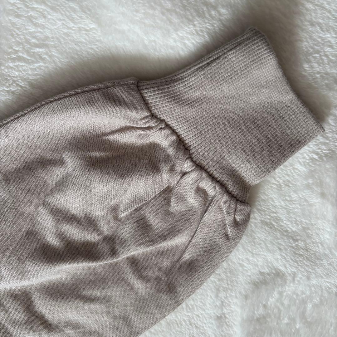 【新品】ジェラートピケ ルームウェア セットアップ ベージュ ロゴ入り 長袖