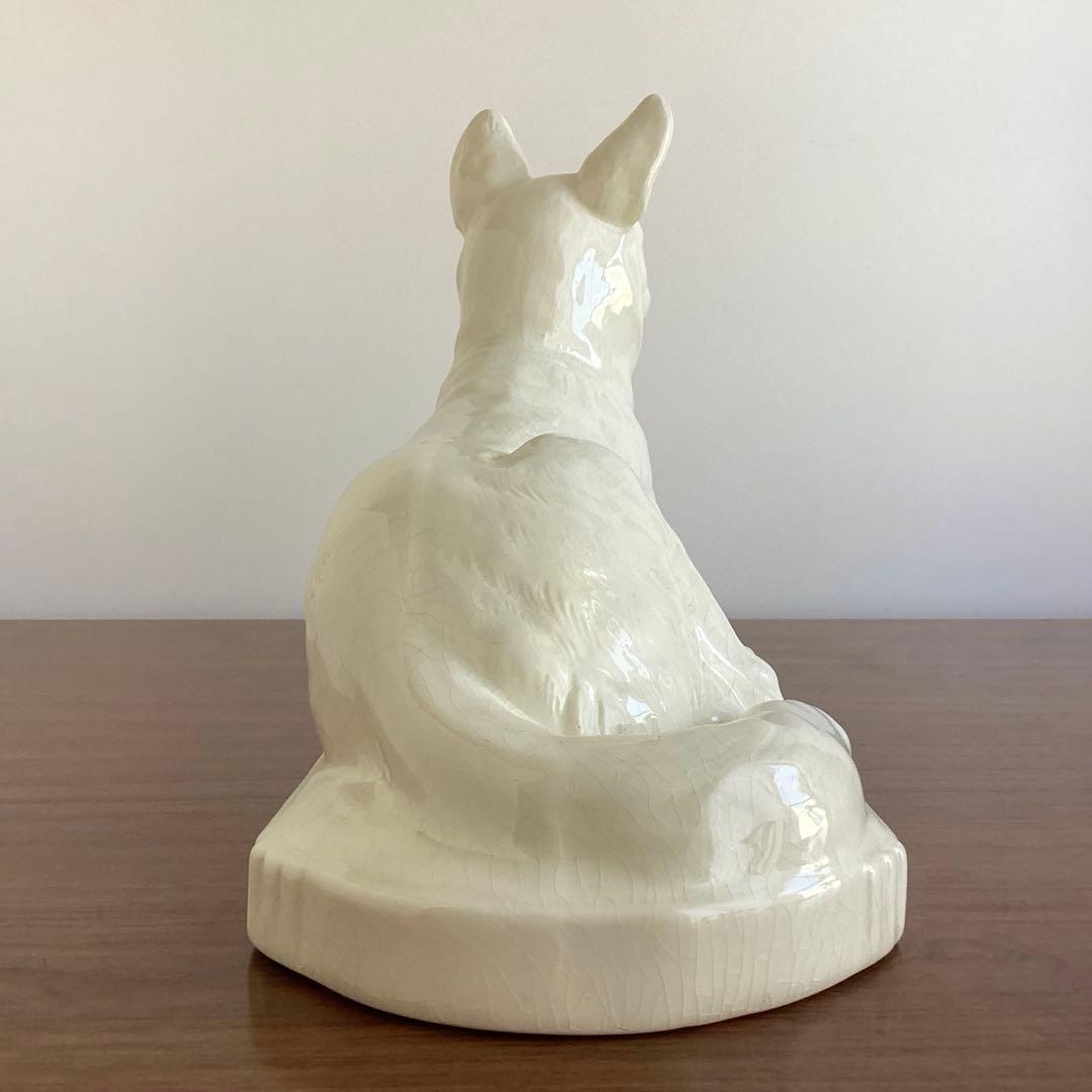 フランスアンティーク ♧ サルグミンヌ ♧ 陶器のジャーマンシェパード像