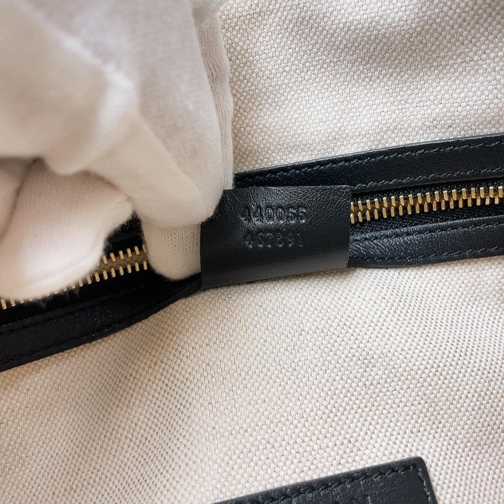 日本限定♡GUCCI トートバッグ レザー ブラック リボン 黒 440055