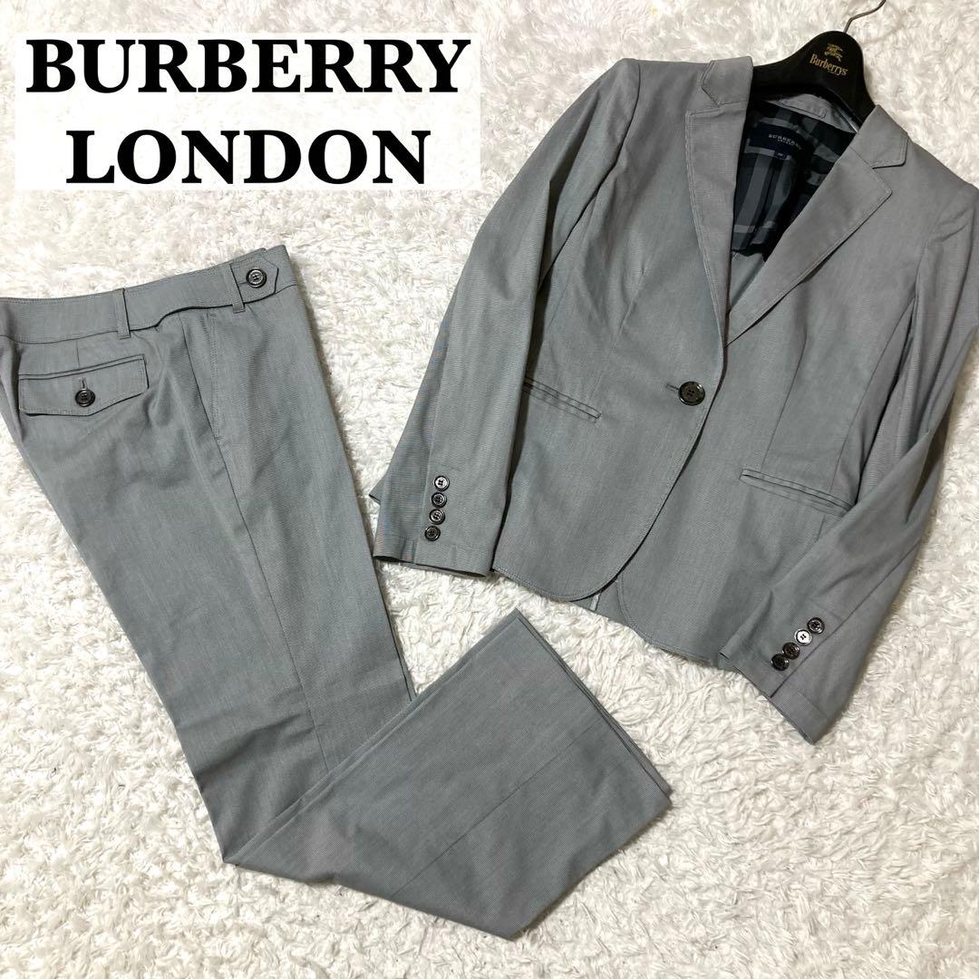 極美品♡ バーバリーロンドン パンツスーツ レディース ロゴボタン グレー