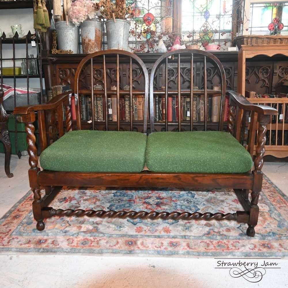 L3710-54 英国アンティーク ソファ ホールベンチ 2人掛け ソファベンチ