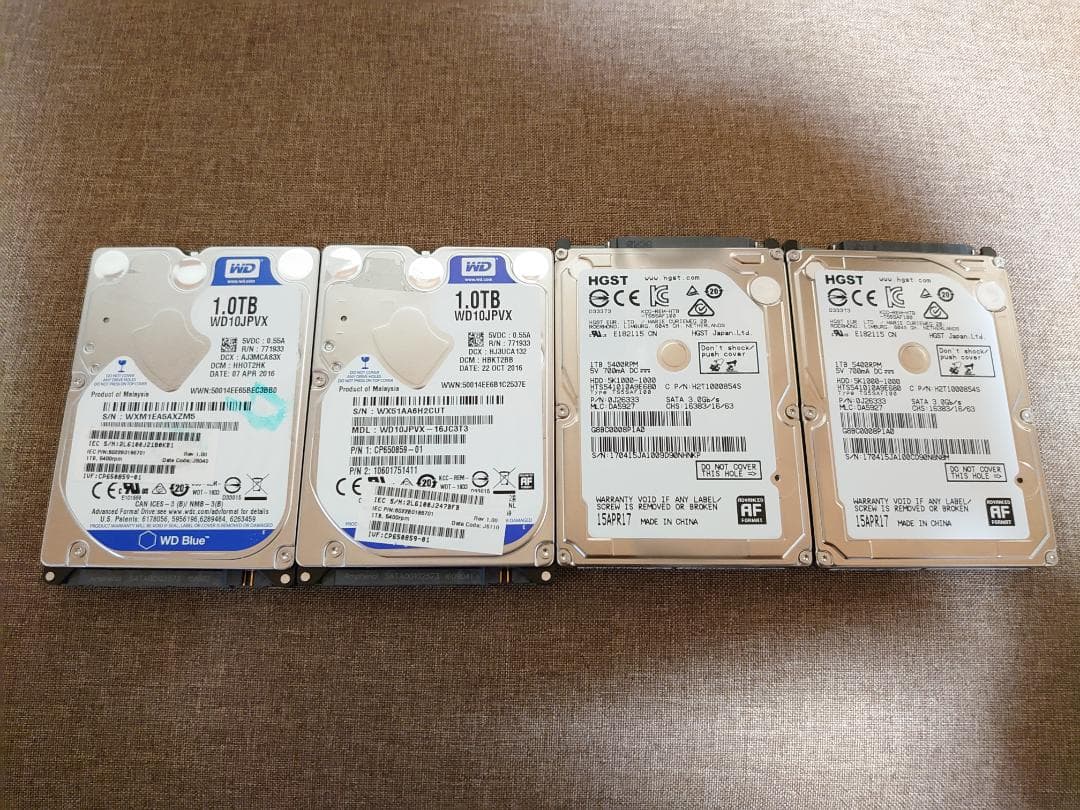 ✨4個セット✨HDD 1000GB✨大容量1TB✨2.5インチ✨01-02
