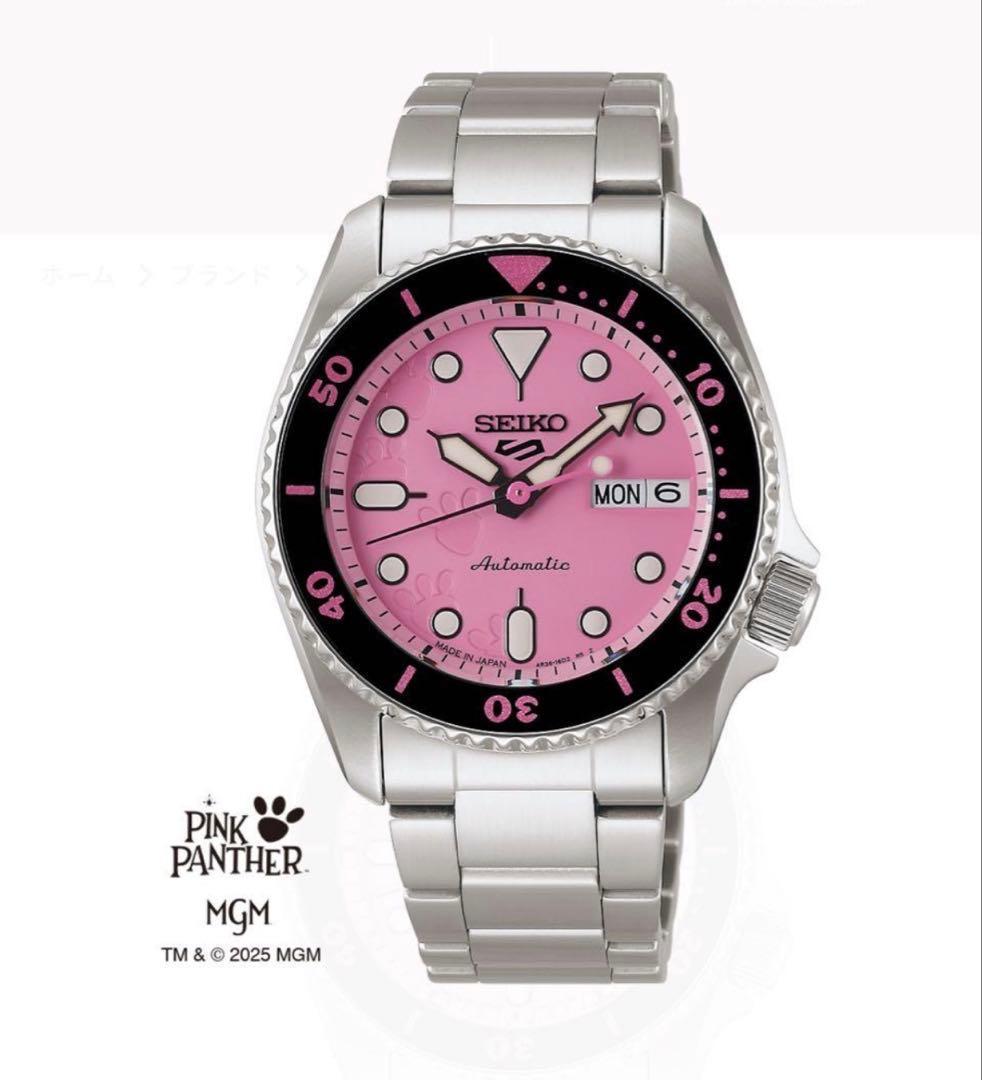 新品 保証書付き セイコー5スポーツ ピンクパンサー SBSA321