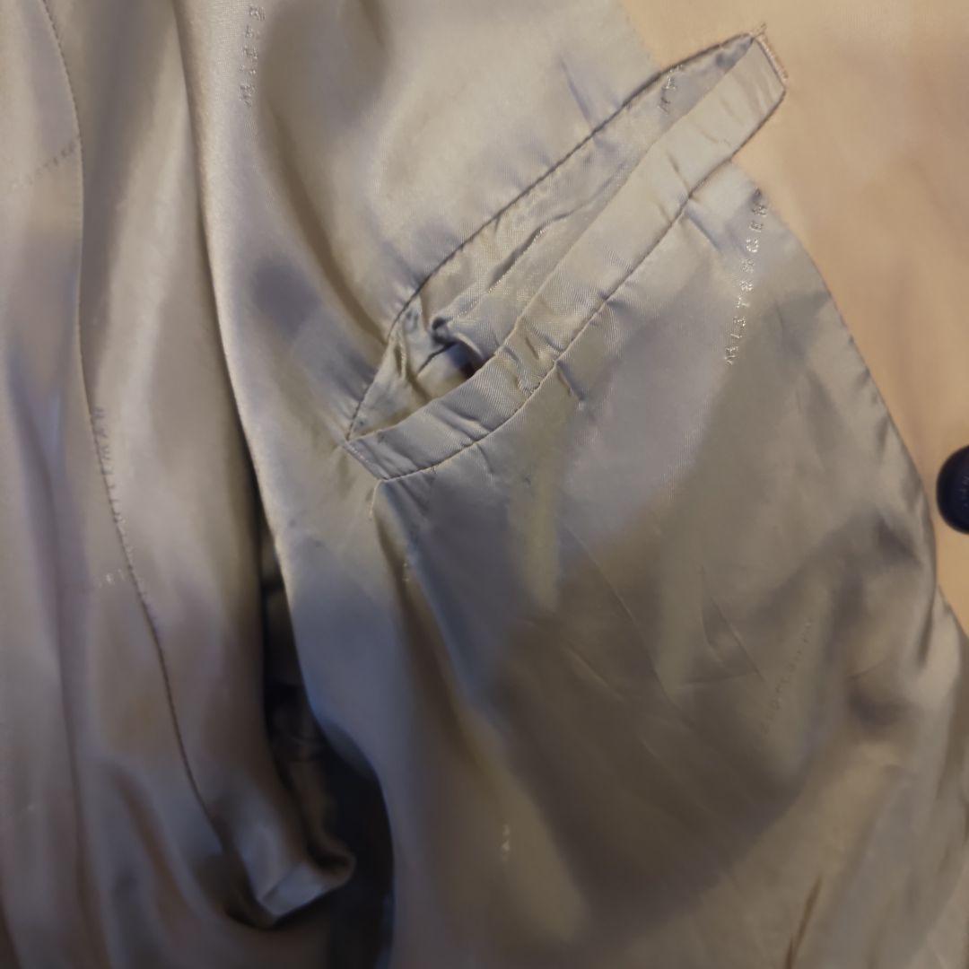 MISTER GENTLEMAN 背中フェイクレザー切り替え トレンチコート