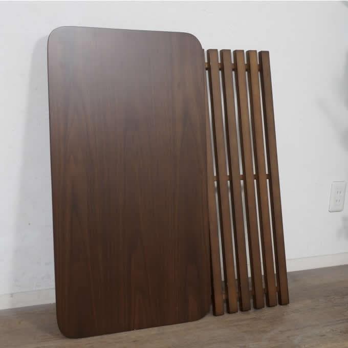 送料無料【新品】天然木 北欧調 折れ脚棚付 テーブル アウトレット